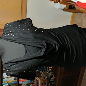 Black bodycon silver studded top